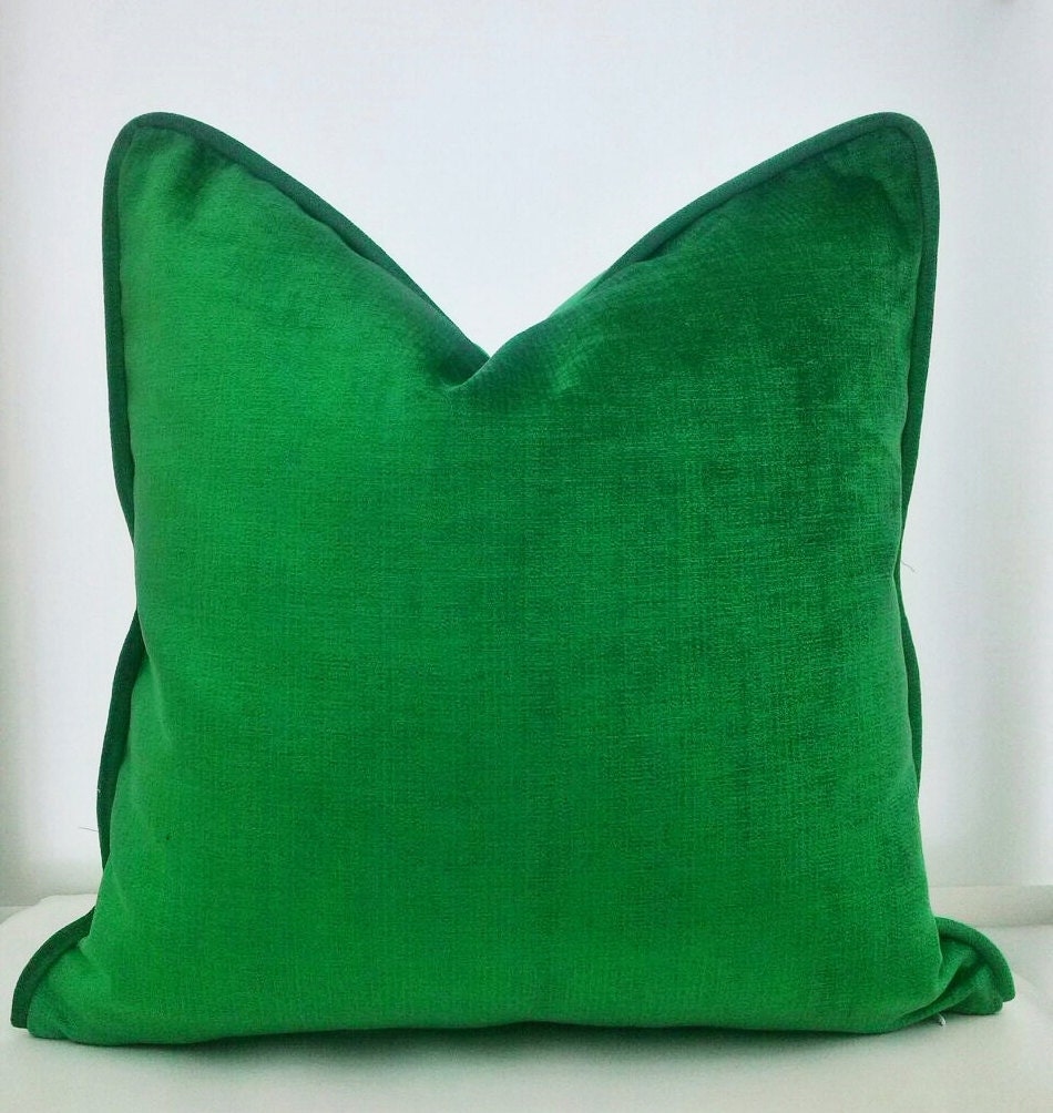 green velvet pillow