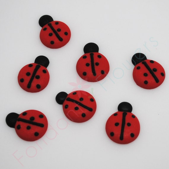 30 Royal Icing Ladybugs for cake decoration cupcake topper