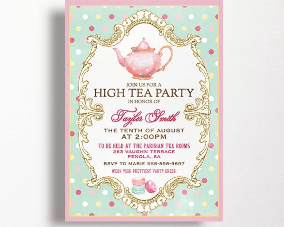 High Tea Party Invitations 1