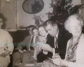 Vintage Photo..What?!..1950's Original Photo..Old Photo Snapshot..Grumpy Old Woman..Family Christmas Photo..Vernacular Photo..Photo Ephemera