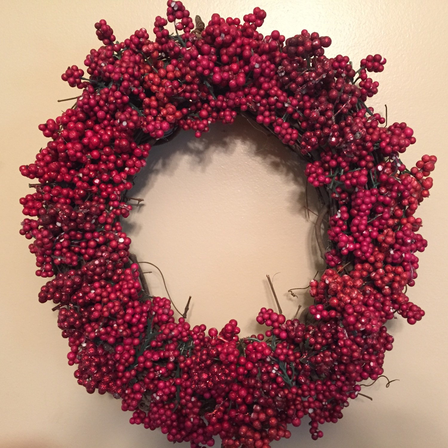 SALE Cranberry red berry wreath. REDUCED