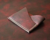 Men's Slim Double Card Leather Wallet / Handcrafted / Handstitched / Made in America / Custom Thread / Groomsman Gifts / Horween Leather