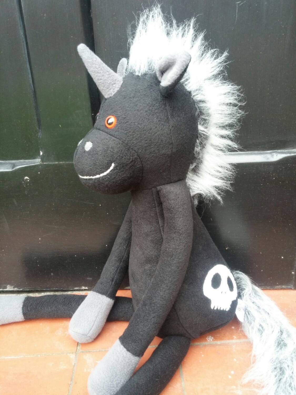 goth unicorn plush