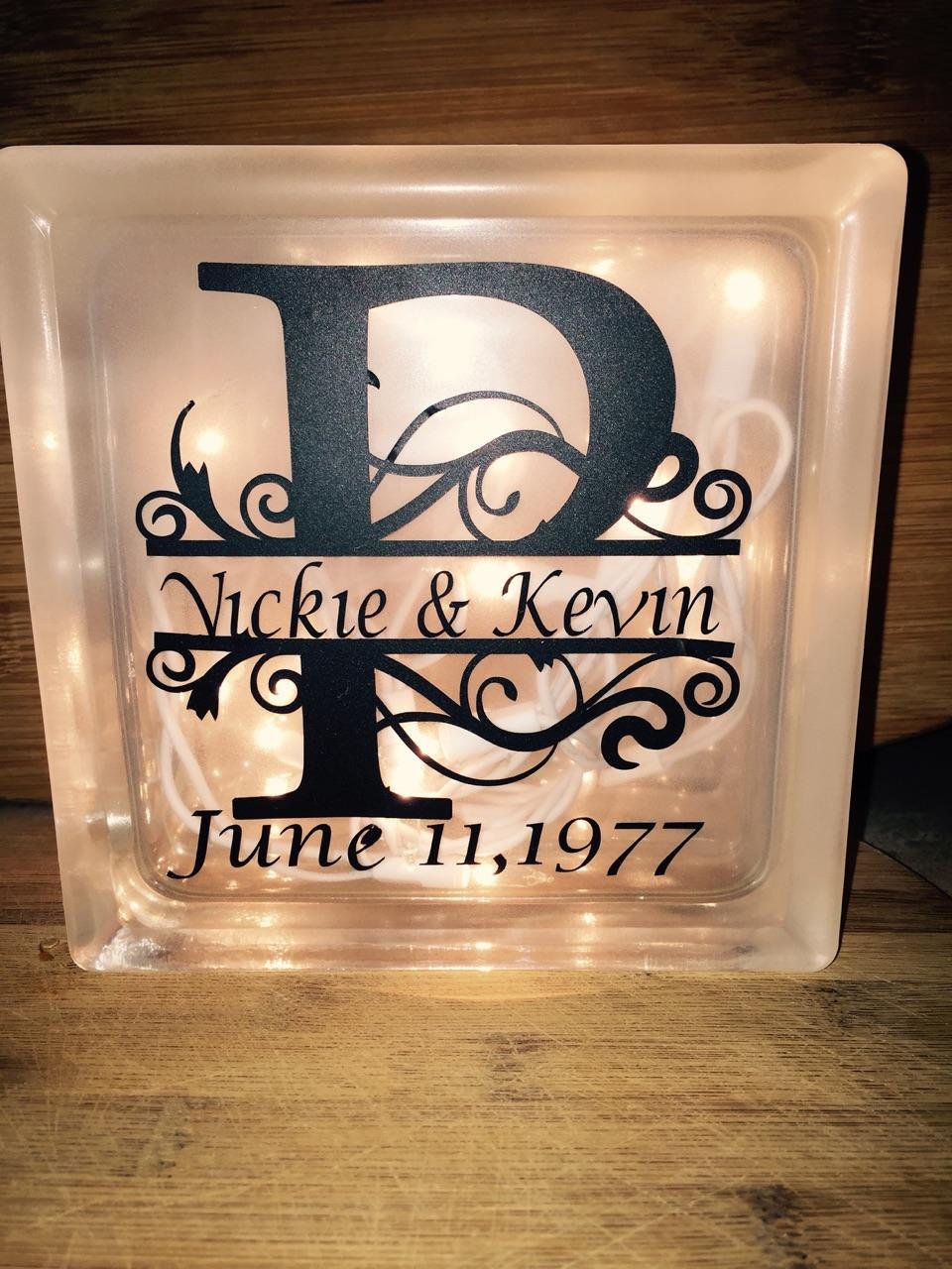 Glass Block Light Personalized Gift Night Light Glass