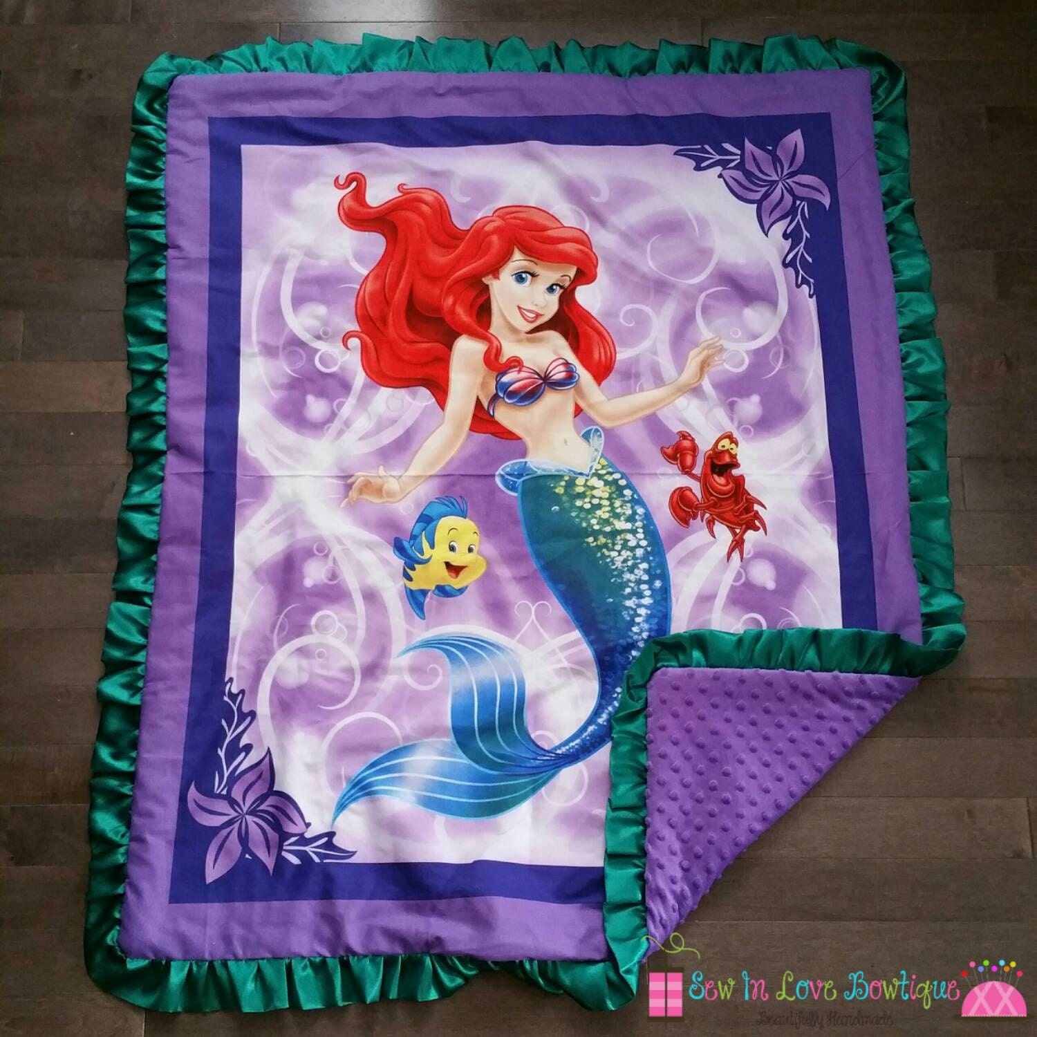 The Little Mermaid Minky Blanket by SewInLoveBowtique on Etsy