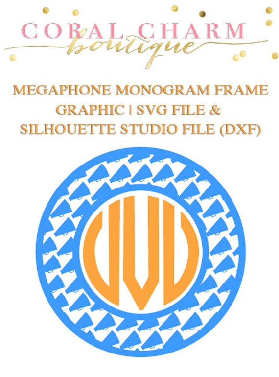 Download Megaphone Monogram Frame File for Cutting Machines SVG and