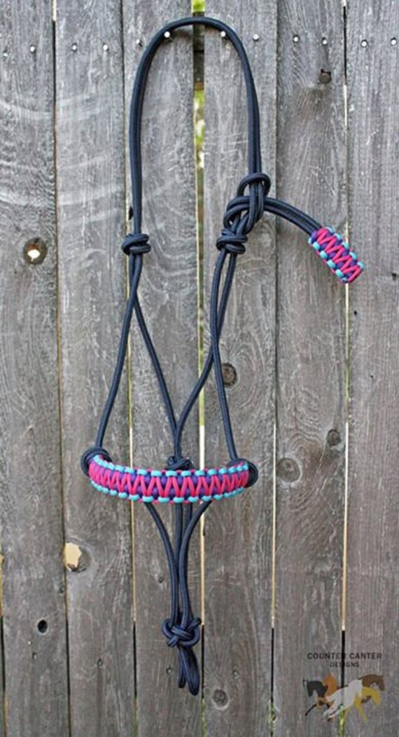 Custom Braided 2 Knot Rope Halter Custom by CounterCanterDesigns