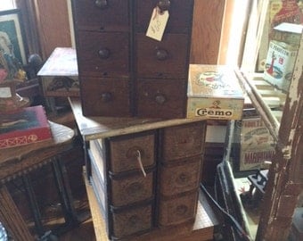 6 Drawer Sewing Cabinet Unit, Turn of the Century, Great Patina