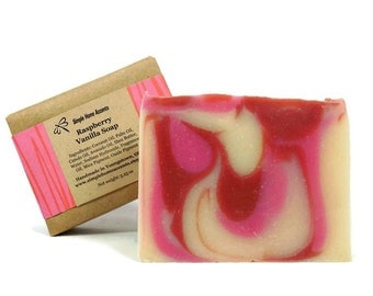 Raspberry Vanilla Soap, Handmade Soap, Vegan Soap, Raspberry Soap, Gift under 10