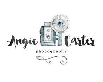Photography logo, premade logo design, watercolor logo, watermark n5