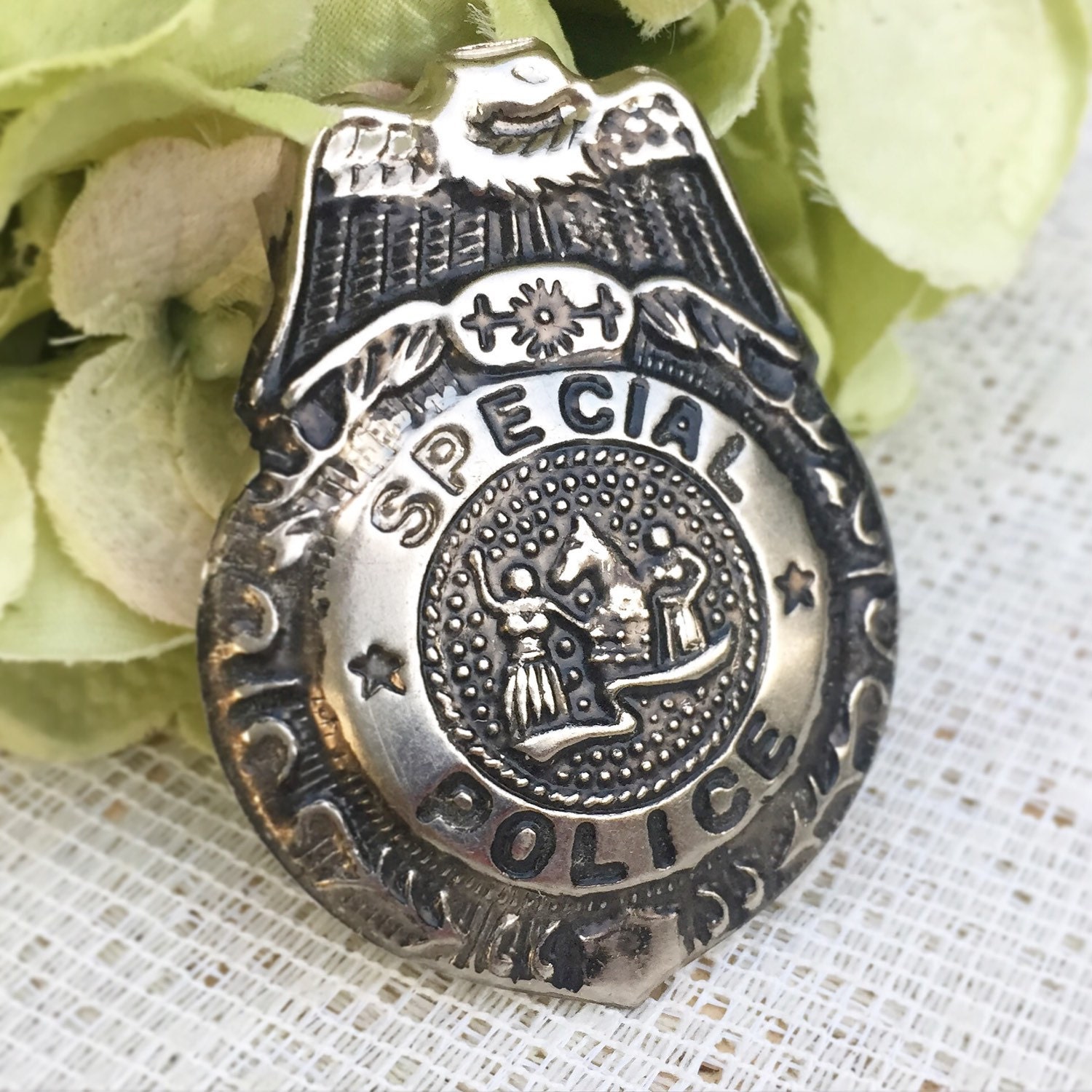 Vintage Special Police Badge Tin toy retro by