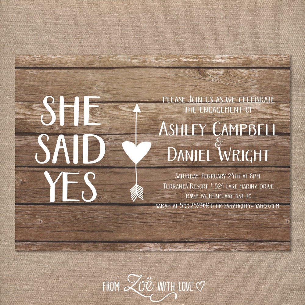 Rustic Engagement Party Invitations 5