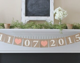 Save the Date Banner-Choose Your Colors-Wedding Date Banner-Wedding Sign-Wedding Photo Prop-Rustic Wedding-Engagement Banner
