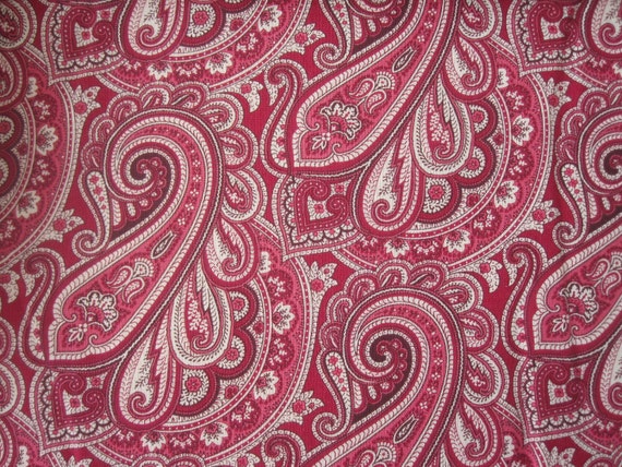 Red Paisley Quilt Fabric by Marcus Brothers by RedLetterFabrics