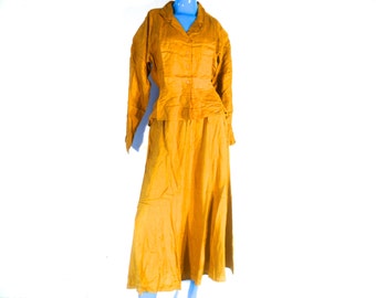 Vintage 80s Blouse and Skirt Set Bohemian Hippie Gypsy