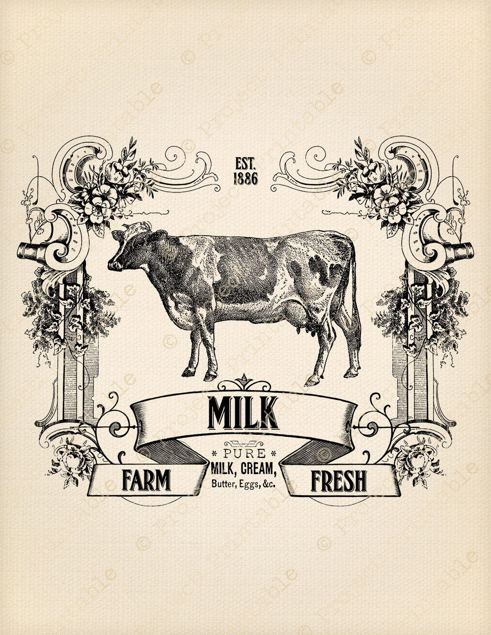 instant-download-kitchen-printable-farm-dairy-fresh-milk-sign