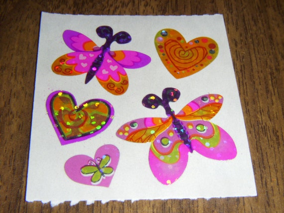 vintage sandylion butterfly sparkle stickers scrapbook