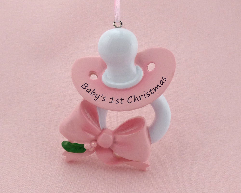 Pacifier Personalized Ornament Baby Girl Baby S First