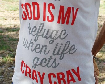 ON SALE! -- Christian Shirt for Women // God is my Refuge // Women's Christian tshirt // Junior Cut V-Neck Shirt