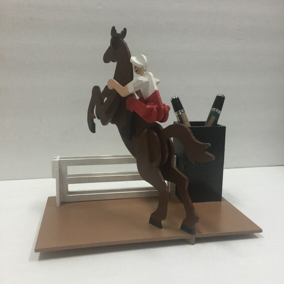 horse riding pen holder by Birdswoodshack on Etsy