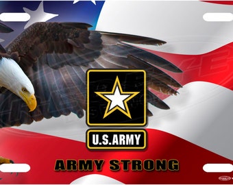 Army Strong License Plate Tag
