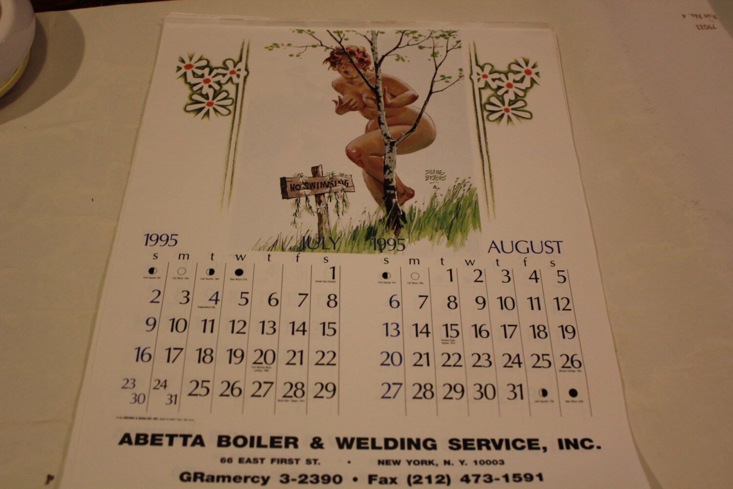 Hilda July August 1995 Calendar Page Abetta Broiler and