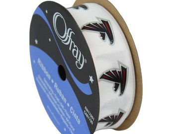 7/8" NFL Atlanta Falcons Ribbon, 9 foot spool, Licensed NFL Offray Ribbon