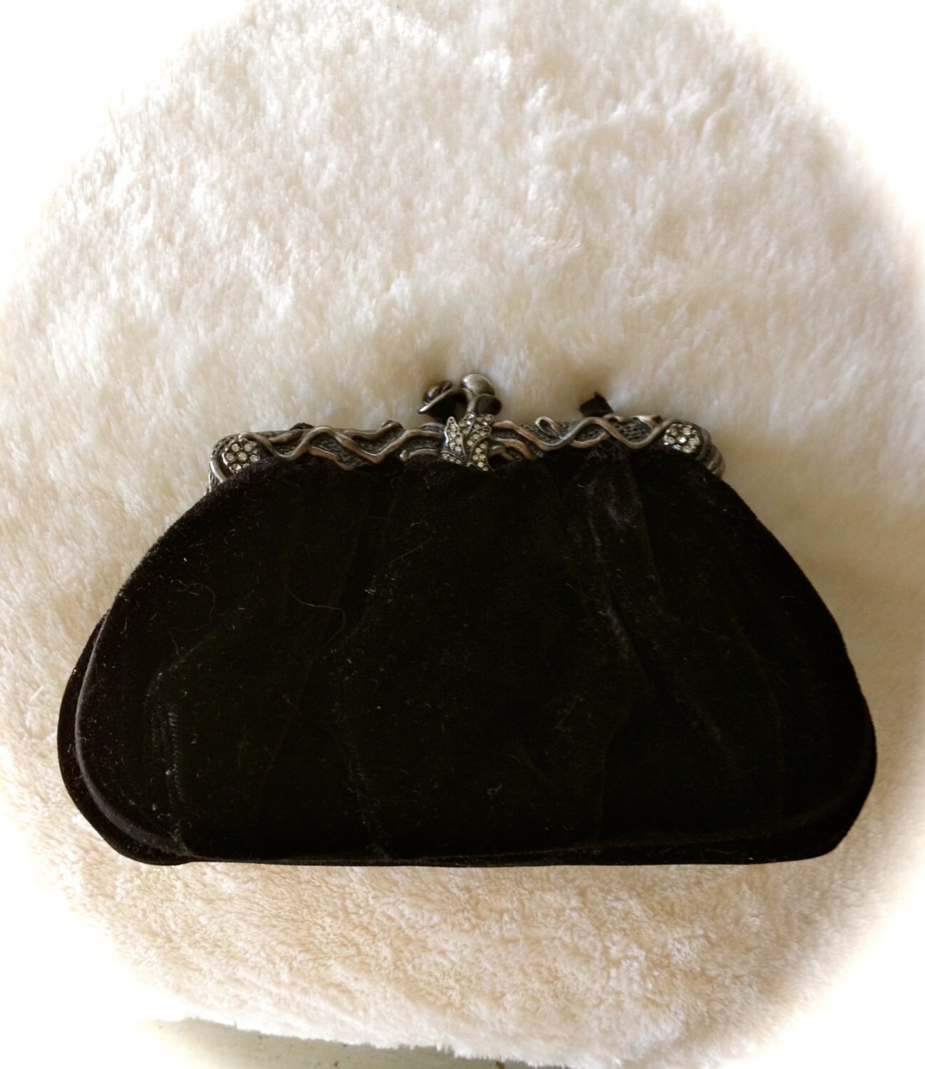 black velvet evening purse