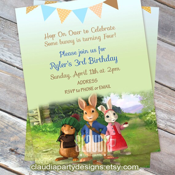 Peter Rabbit Invitation Peter Rabbit by ClaudiaPartyDesigns