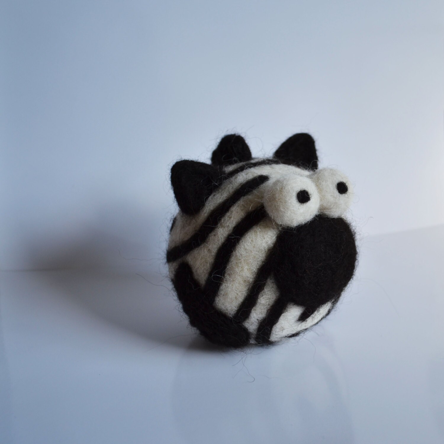 Needle felted black and white stripe zebra soft by MurpheeBe