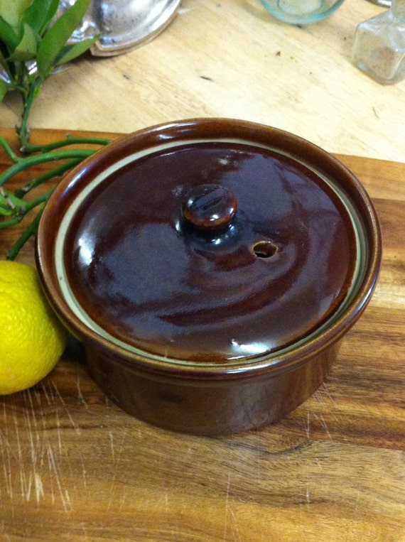 Vintage stoneware butter dish by Pearson's of