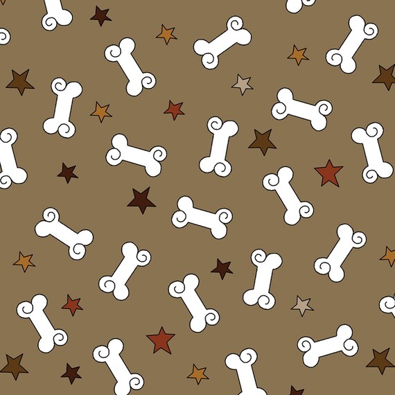 Light Brown Bad to the Bone Fabric Yardage. Dog Gonnit KANVAS