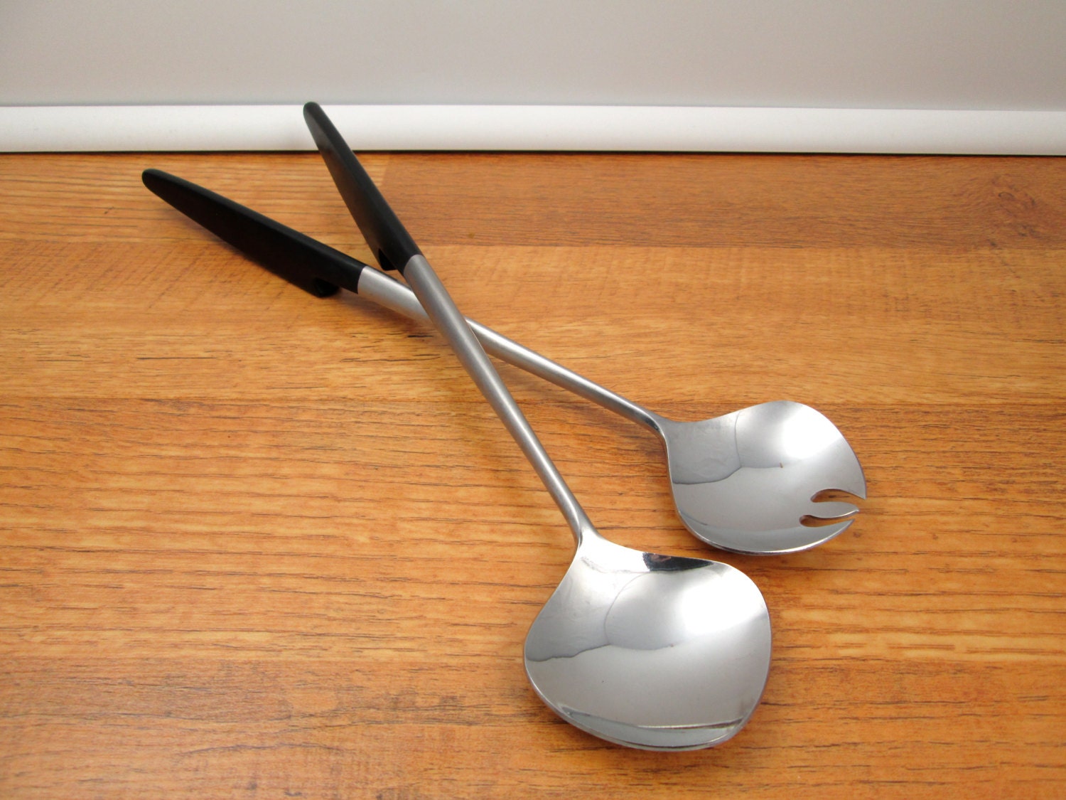 Salad Servers W/ Marbled Resin & Mango Wood Handles
