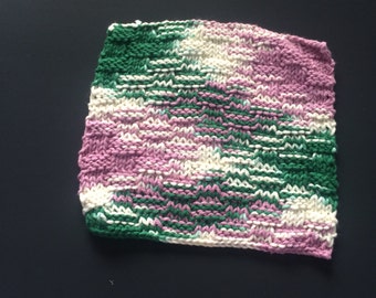 Knit dishcloth, Knit Washcloth, 100% Cotton, Kitchen, Bath, Handmade, Gift Idea