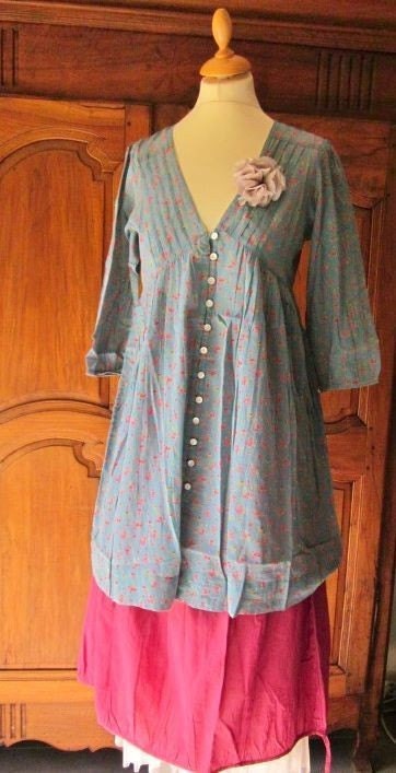 Liberty tunic Roshanara blue fog by FIELDSDREAMSCOMPANY on Etsy