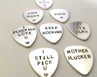 Personalised Guitar pick, Custom Stamped plectrum, Music lover, gifts for Him, Customized Guitar Pick, christmas gift, fathers day
