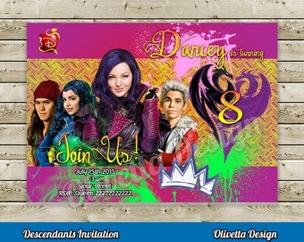 Descendants Invitation for Birthday Party - Digital File