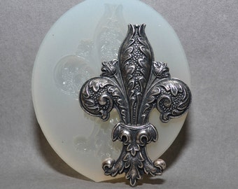 FLEUR DE LIS silicone mold sugacraft food use grade fondant icing resin fimo polymer clay wax plaster brass chocolate mould