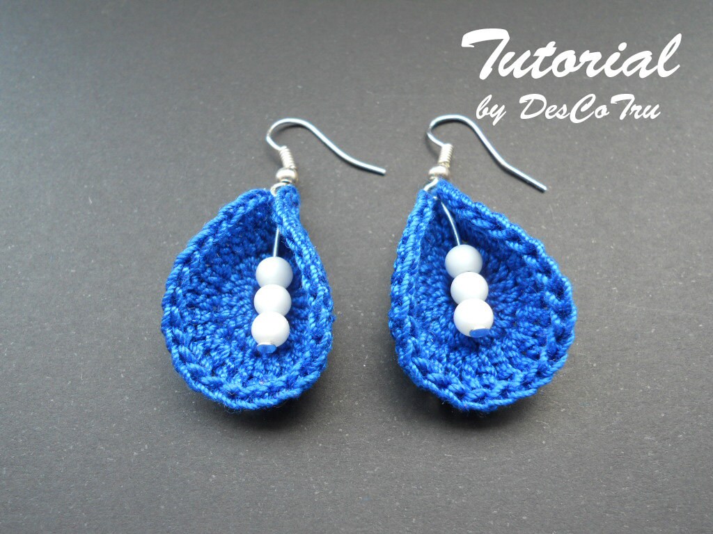 Crochet Earrings with Beads Tutorial Do It Yourself Make