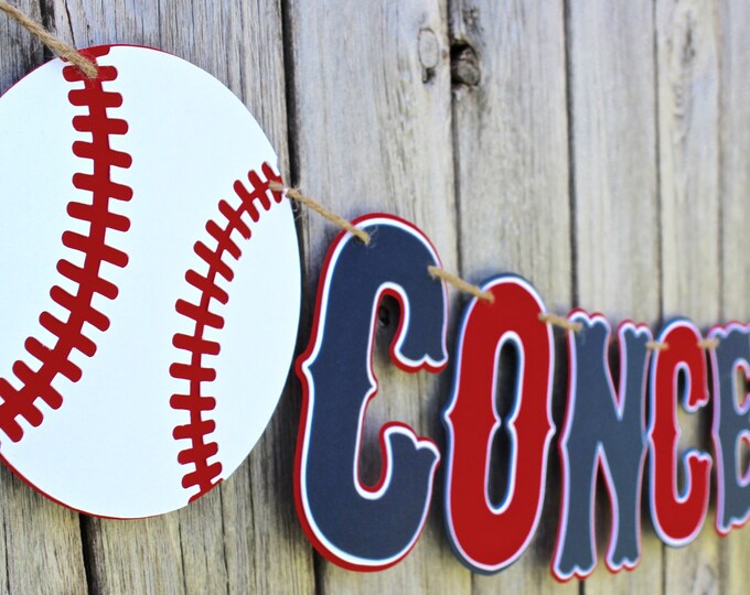 Baseball Concessions Banner - Baseball Birthday Banner - Baseball Baby Shower - Baseball Happy Birthday Banner