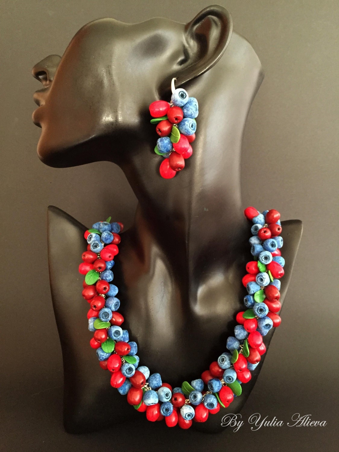 Jewelry with berries Berries jewelry Berry necklace Food