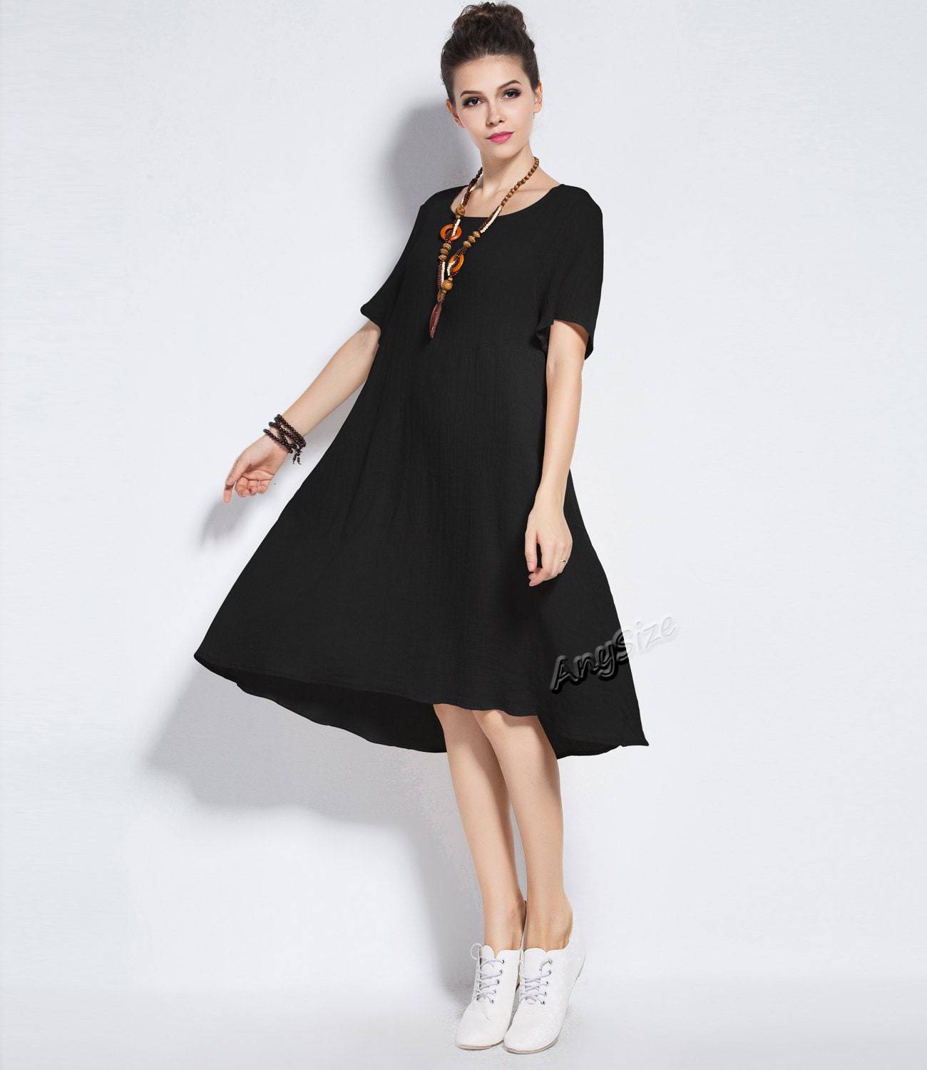 Anysize linen & cotton dress plus size dress plus size tops