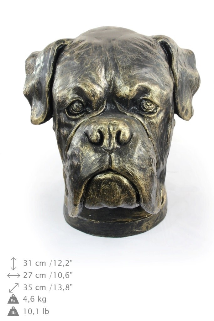 stone boxer dog statue