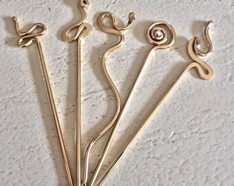 Hair Stick Hand Forged Bronze