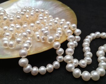 Long Pearl Necklace, Genuine Pearl Necklace, 60 Inches, AAA Pearl Necklace, Opera Pearl Necklace, Pearl Necklace