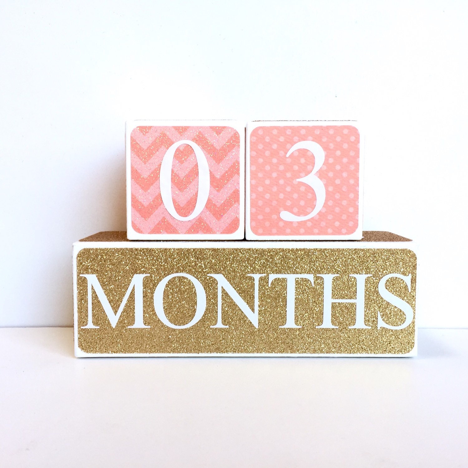 Wooden Baby Age Blocks Months Years Weeks Grade