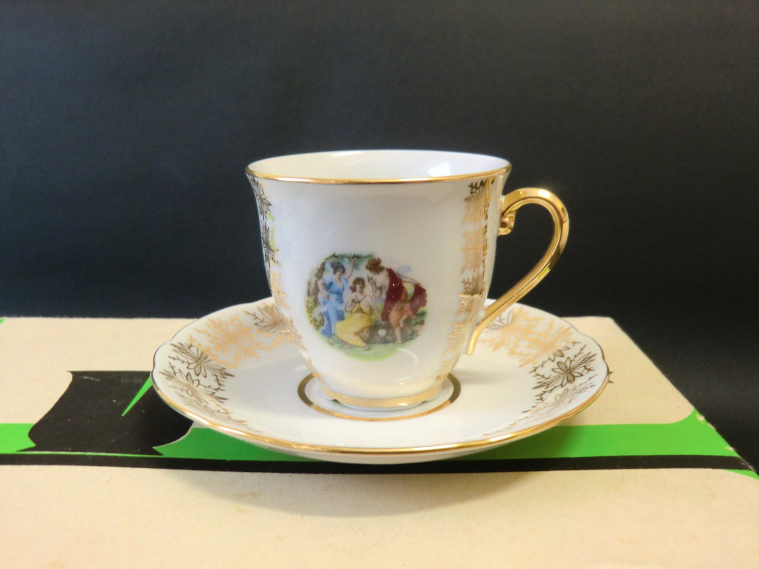 Bohemian Czech The Three Graces Carlsbad Tea Cups Coffee Cups