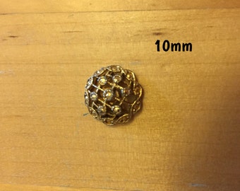 10mm golden net-like basket plug for stretched ears *vintage*