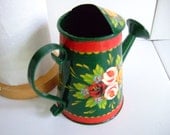 Hand-Painted Traditional Canal Art ~ Small Ornamental Watering Can or Planter