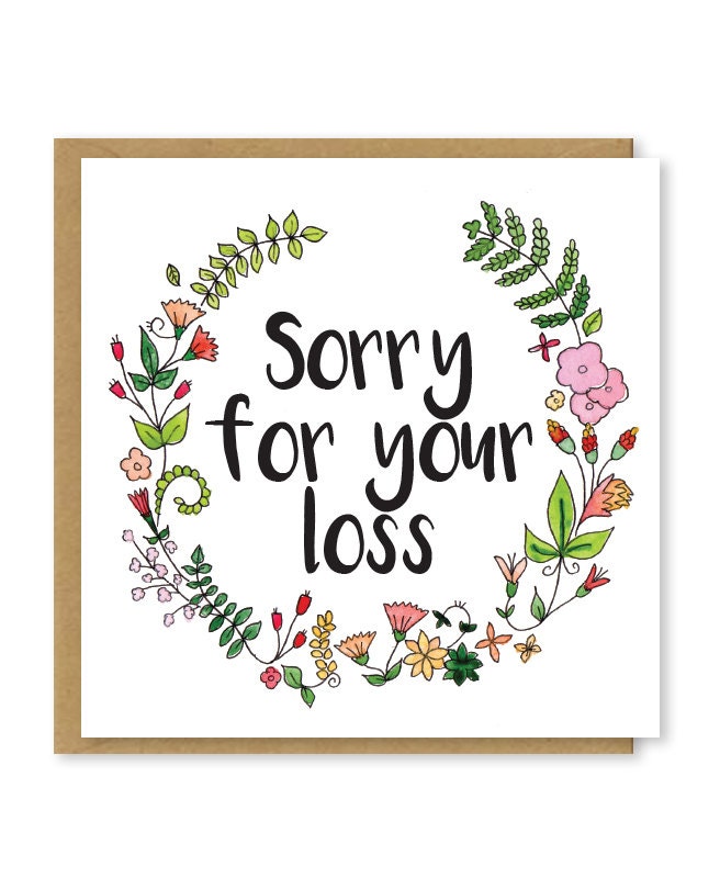 Sorry For Your Loss Sympathy Card Floral Bereavement